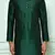 Dark green art silk mens  kurta with churidar set