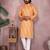 Yellow cotton sequence work and print kurta and payjama