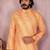 Yellow cotton sequence work and print kurta and payjama