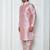 Pink  art silk mens  kurta with churidar set
