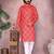 Orange cotton sequence work and print kurta and payjama