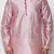 Pink  art silk mens  kurta with churidar set