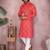 Orange cotton sequence work and print kurta and payjama