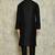 Black art silk mens  kurta with churidar set