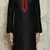 Black art silk mens  kurta with churidar set