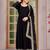 Black Embroidered Anarkali Gown with Gold Border & Matching Dupatta