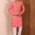 Pink  cotton blendmens  kurta with churidar set