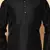 Black art silk mens  kurta with churidar set