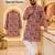 Maroon soft cotton and print kurta and payjama