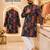 Black soft cotton and print kurta and payjama