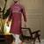 Maroon silk embroidery party wear kurta and payjama