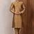 Brown art silk mens  kurta with churidar set