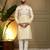 Yellow silk embroidery party wear kurta and payjama