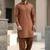 Orange cotton plain party wear kurta and payjama