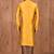 Mustard art silk mens  kurta with churidar set