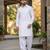 White cotton plain party wear kurta and payjama