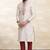 Cream art silk mens  kurta with churidar set