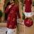 Maroon cotton plain party wear kurta and dhoty