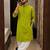 Green cotton embroidery party wear kurta and dhoty