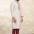 Cream art silk mens  kurta with churidar set