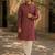 Maroon cotton embroidery party wear kurta and payjama