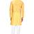 Yellow art silk mens  kurta with churidar set