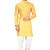 Yellow art silk mens  kurta with churidar set