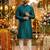Green silk jecquard party wear kurta and payjama