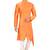 Orange  art silk mens  kurta with churidar set