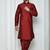 Maroon art silk mens  kurta with churidar set