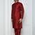 Maroon art silk mens  kurta with churidar set