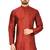 Maroon art silk mens  kurta with churidar set