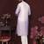 White cotton silk embroidery party wear kurta and payjama