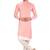 Pink  art silk mens  kurta with churidar set