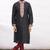 Black art silk mens  kurta with churidar set