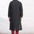 Black art silk mens  kurta with churidar set