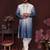 Blue cotton silk embroidery party wear kurta and payjama