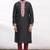 Black art silk mens  kurta with churidar set