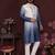 Blue cotton silk embroidery party wear kurta and payjama