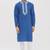 Blue cotton blendmens  kurta with churidar set