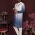 Blue cotton silk embroidery party wear kurta and payjama