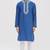 Blue cotton blendmens  kurta with churidar set