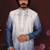 Blue cotton silk embroidery party wear kurta and payjama