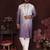 Purple cotton silk embroidery party wear kurta and payjama