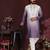 Purple cotton silk embroidery party wear kurta and payjama