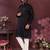 Black smart silk embroidery party wear kurta and payjama