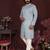 Grey smart silk embroidery party wear kurta and payjama