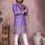 Purple kahdi cotton embroidery print party wear kurta and payjama