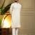 White kahdi cotton embroidery print party wear kurta and payjama