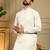 White kahdi cotton embroidery print party wear kurta and payjama